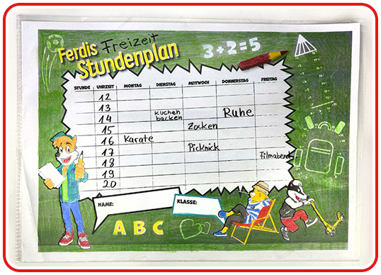 Step 3 - Stunden- Freizeitpläne selber erstellen