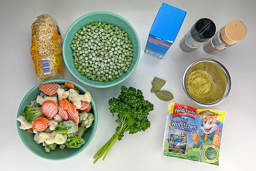 Zutaten für eine Buchstabensuppe