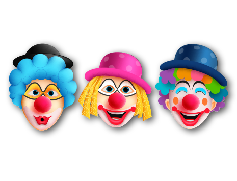 Drei lustige Clowns