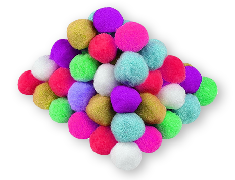 Lustig-bunte Pompons